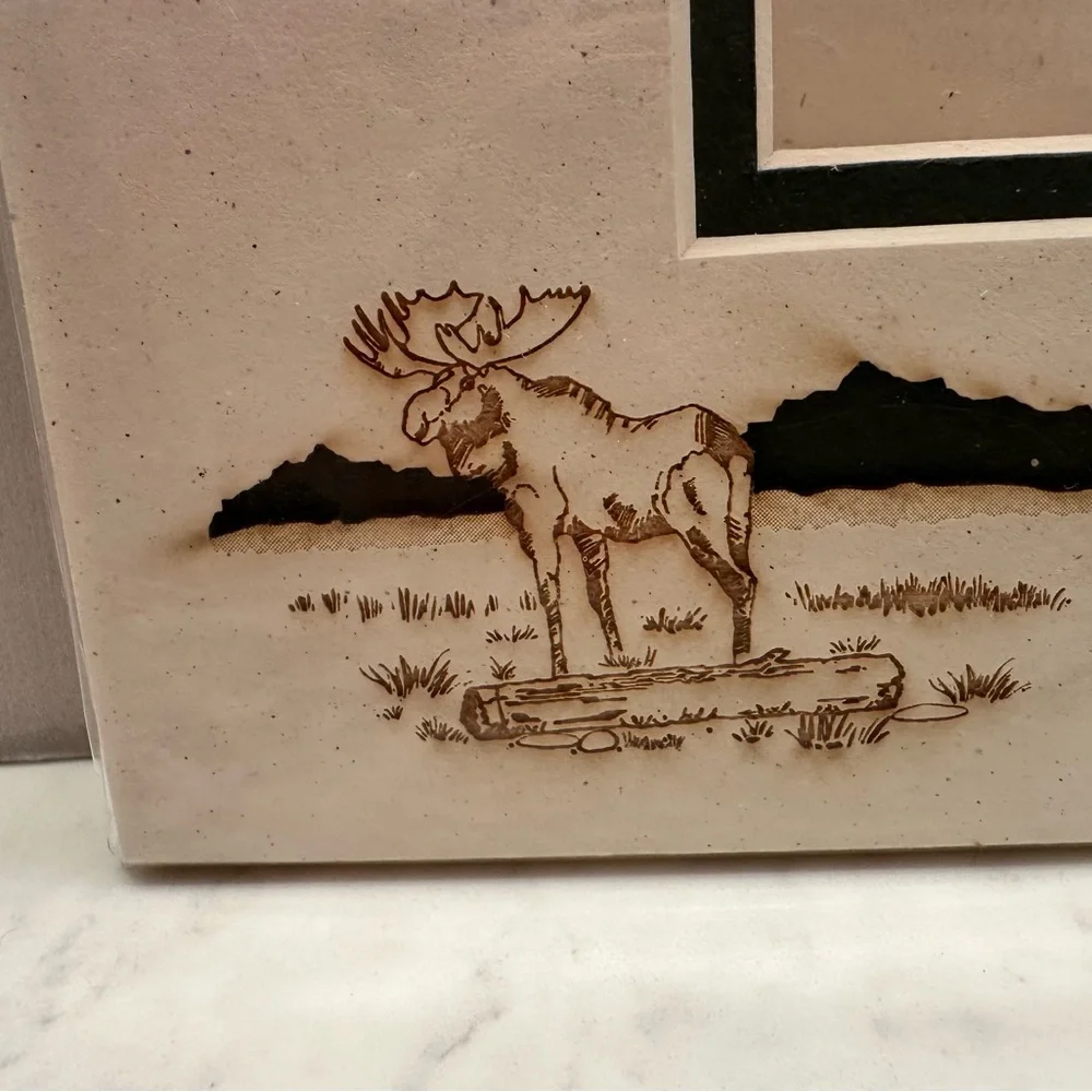Moose Frame Mat Fits 8x10, 4x6 Photo‎ Vacation Etching Alaska Outdoor USA New